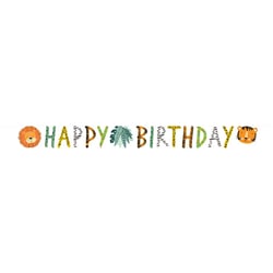 Guirlande Lettres Happy Birthday - Animaux de la Jungle