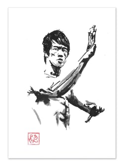 Affiche 50 x 70 cm -  Bruce Lee - Pechane Sumie