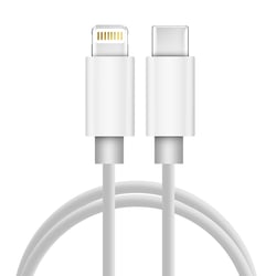 Avizar Câble USB-C vers Lightning Charge et Synchro Rapide Silicone Résistant 1m Blanc