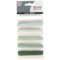 6 rubans velours vert - 1 cm X 1 m - 
Misty winter
