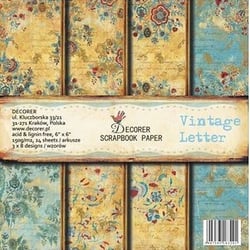 24 papiers fantaisis assorties 15.2 x 15.2 cm Décorer VINTAGE LETTER