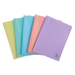 Protège-documents en polypropylène semi rigide Chromaline Pastel 40 vues - A4 - Couleurs assorties - x 20 - Exacompta