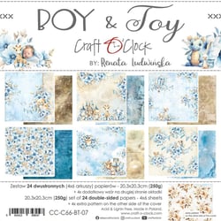 24 papiers scrapbooking 20 x 20 cm Craft O' Clock BOY & TOY