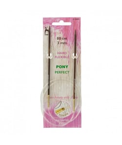Aiguilles à tricoter circulaires fixes 80 cm Bois Perfect Du N°3 au 10 - Pony taille n°3