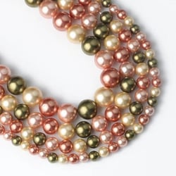 30 perles rondes en nacre naturelle teintée 6 mm fabrication bijoux 0550806