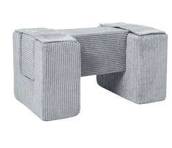 3 blocs en mousse gris velours côtelé - Velinda