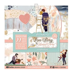 Pochette de 22 feuilles Love story Stamperia