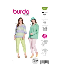 Patron Burda Style 5665 – Chemisier col en V grandes tailles | Tailles 46-60 taille n°FR 46-60