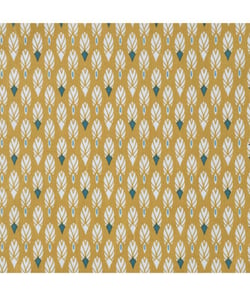 Tissu Pilam coton de 150 cm de largeur Ocre/paon Multicolore vendu par 50 cm