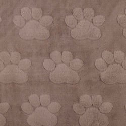 Tissu Fausse fourrure Misha patoune uni Taupe