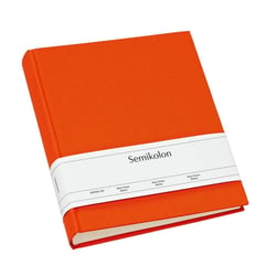 Album photo Semikolon Classic Medium – 80 pages – couverture en lin orange – 160 photos 10x15