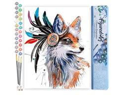 Peinture par Numéro Figured'Art - Renard tribal - Kit de Loisir Créatif DIY Numéro d'Art Complet - 40 x 50cm sans châssis en bois