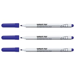 Lot de 3 Feutres effaçables à sec pointe ogive fine 2,7mm - GIOTTO - Bleu