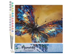 Peinture par Numéro Figured'Art - Couleurs de Papillons - Kit de Loisir Créatif DIY Numéro d'Art Complet - 40x50cm sans châssis en bois