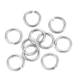 Lot de 50 anneaux de jonction métal argenté 8 mm ACIER INOXYDABLE 304 - ouverts connecteurs