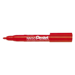 Lot de 12 marqueurs permanents - PENTEL - Pointe ogive 1,3 mm - Rouge - GREEN-LABEL NN50