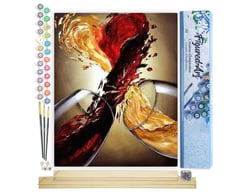 Peinture par Numéro Figured'Art - Mélanges de Vins - Kit de Loisir Créatif DIY Numéro d'Art Complet - 40x50cm toile roulée + châssis en bois à monter