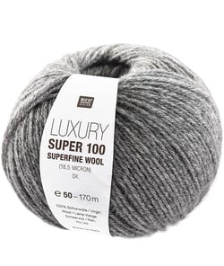 Pelote de laine Luxury Super 100 superfine wool dk - Rico Design 11 Gris