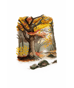 Kit point de croix Paysage automnal – DMC Multicolore