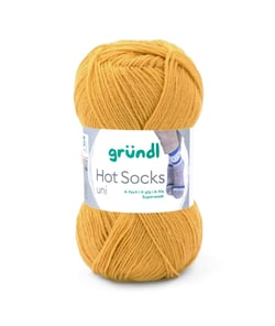 Laine à chaussettes à tricoter HOT SOCKS UNI - Grundl - certifiée Oeko-Tex 69 Jaune