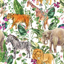 Lot de 4 serviettes en papier découpage collage 33 cm ANIMAUX SAVANE A 507