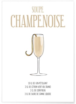 Affiche Cocktail Soupe Champenoise | A3 : 29,7x42cm
