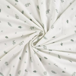 Tissus Jersey Coton imprimé Branches sur fond Blanc cassé