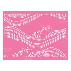 Pochoir plastique souple réutilisable 20 x 27 cm Fabrika Decoru VAGUE 080