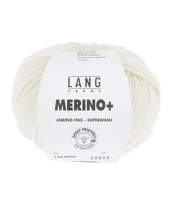 Pelote de Laine à tricoter MERINO + (PLUS) - Lang Yarns Ecru (002)