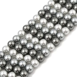 Fil de 50 perles rondes en verre nacré 8 mm fabrication bijoux F