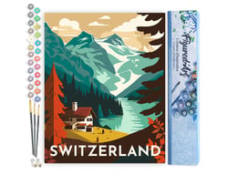 Peinture par Numéro Figured'Art - Affiche Vintage Berne - Kit de Loisir Créatif DIY Numéro d'Art Complet - 40x50cm sans châssis en bois
