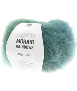 Pelote de laine et mohair FASHION MOHAIR RAINBOWS - 25GR - Rico Design 05 Vert Aqua