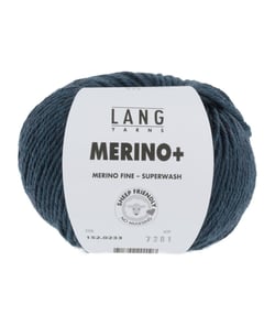 Pelote de Laine à tricoter MERINO + (PLUS) - Lang Yarns Bleu (233)