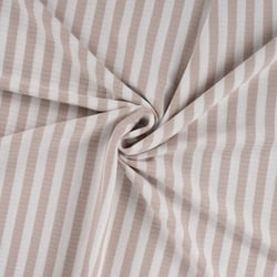 Tissu Jersey Coton Côtelé rayé Beige