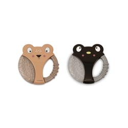 Anneaux de dentition rafraichissant x2 - Beige et noir - BB&co