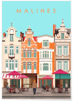 Affiche ville Malines | A3 : 29,7x42cm