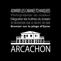 Tableau sur toile Arcachon noir 30x30 cm