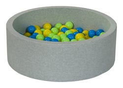 Piscine à balles Aire de jeu + 150 balles jaune, bleu, vert - Velinda
