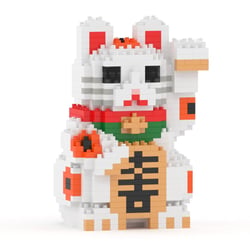 Mini Chat porte-bonheur Maneki Neko blanc Taille standard | JEKCA | 14 ans et +