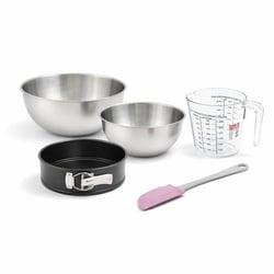 Set pâtisserie avec mini moule à manqué 18 cm, 2 bols à mixer, verre mesureur et spatule Zenker