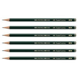 Crayon graphite FABER-CASTELL - Lot de 6 - Hexagonal - Mine HB 2 mm