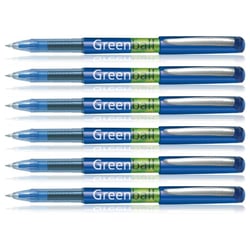 Lot de 6 Stylos roller encre liquide Pilot Greenball 7 pointe moyenne bleu