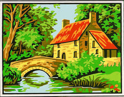 Kit canevas Le pont 20x25cm
