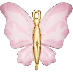 Ballon Aluminium Hélium Papillon Rose - 69 cm