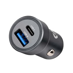 Nedis Chargeur Allume-Cigare 38W avec Double Port USB-C PD 20W USB-A QC 3.0 Gris foncé
