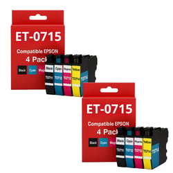 Pack de Cartouches Compatibles EPSON T0711-T0712-T0713-T0714 Imprimantes Stylus 78, 91, 92, Stylux DX, Stylux Office, Stylux SX