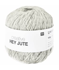 Fil de jute à tricoter ou crocheter HEY JUTE - 100gr - Rico Design 01 Greys