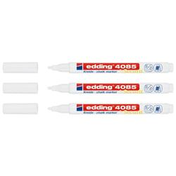 Lot de 3 marqueurs craie liquide 1-2 mm - EDDING - Blanc - Pointe ronde