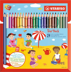Lot de 6 étuis de 24 crayons de couleur triangulaires larges - STABILO - Assorties