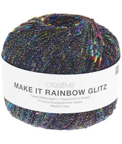 Fil complément à tricoter Creative Make It Rainbow Glitz - Rico Design 01 Noir